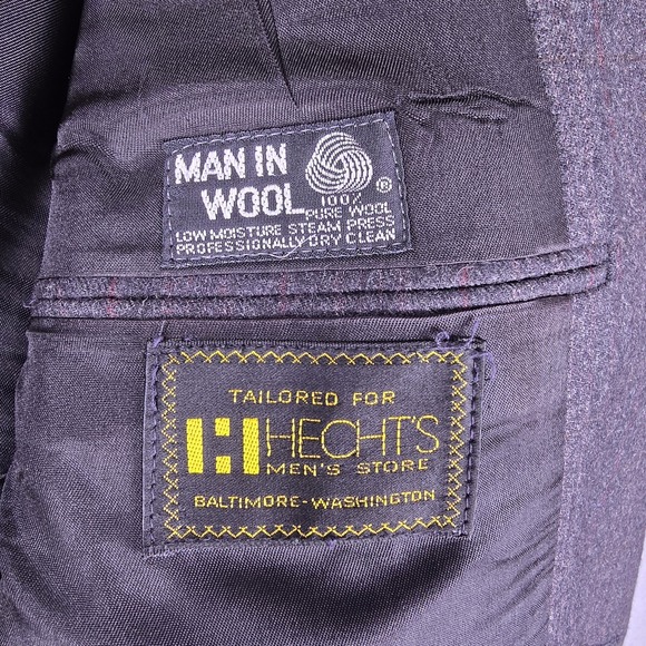 Nino Cerruti Blazer Mens 44 Gray Wool Pinstripe Sport Coat Hecht's Tailored USA‎ - Picture 8 of 11